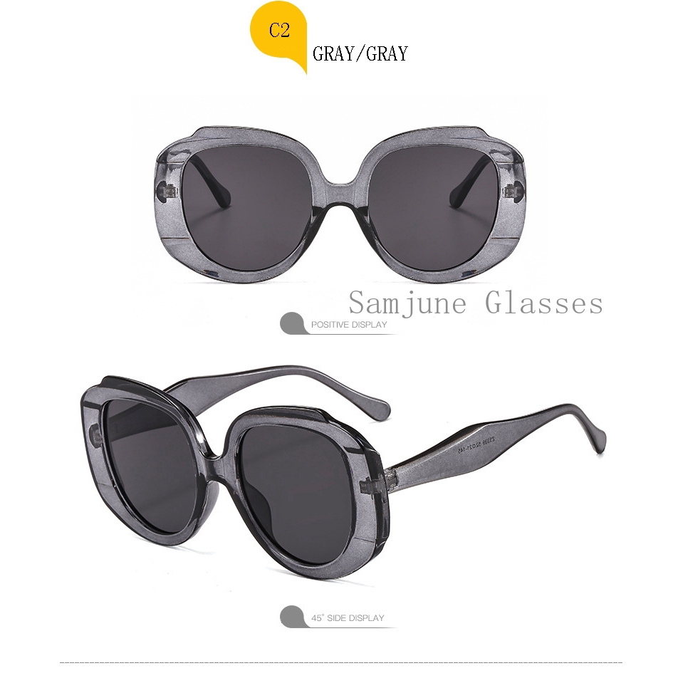 Kính chống nắng chống tia UV400 SAMJUNE thiết kế gọng vuông bản to phong cách cổ điển thời trang cho nữ