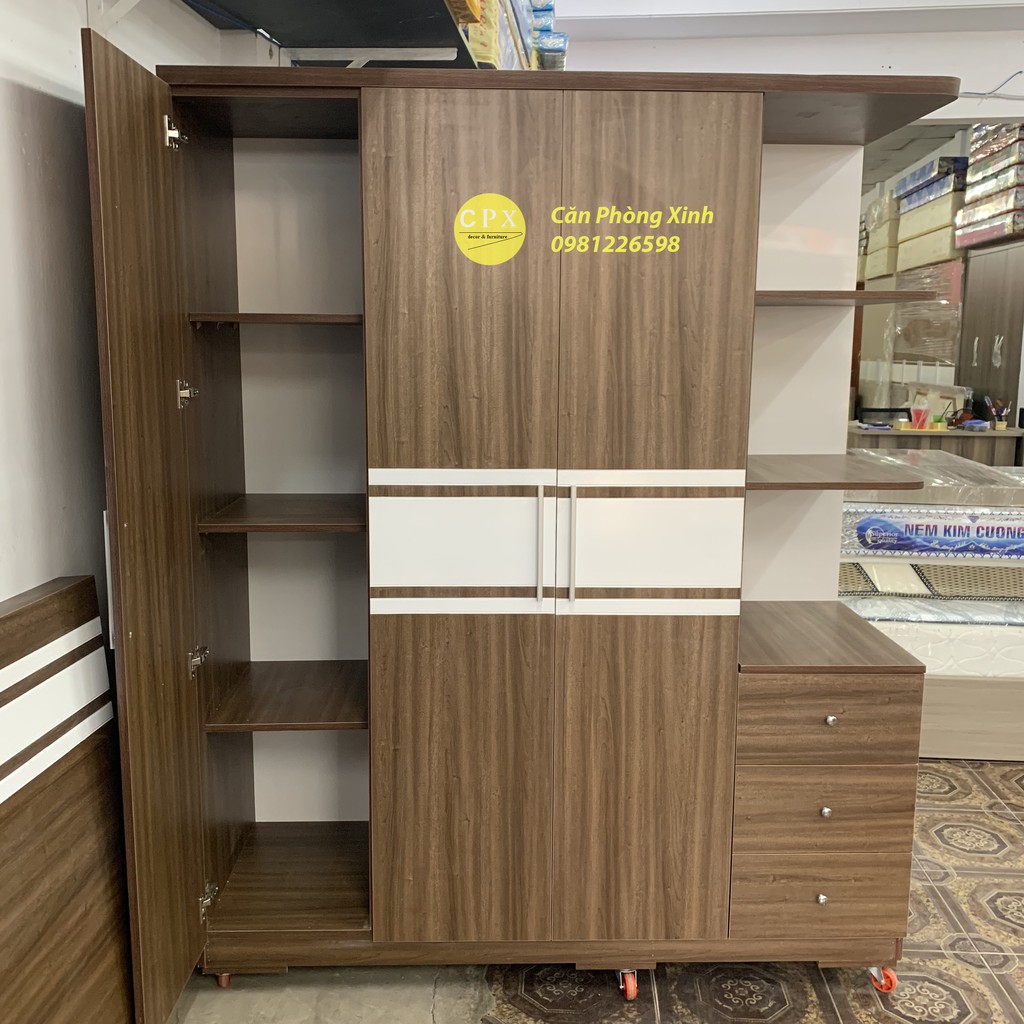 Tủ áo 3 cánh có kệ hộc gỗ MDF CPX-T12 | BigBuy360 - bigbuy360.vn