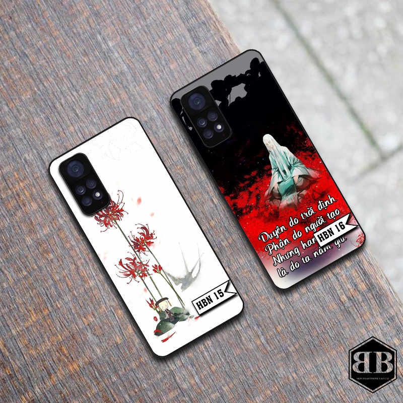 Ốp lưng kính cường lực Xiaomi Redmi Note 11 4G / Redmi Note 11S hình hoa bỉ ngạn