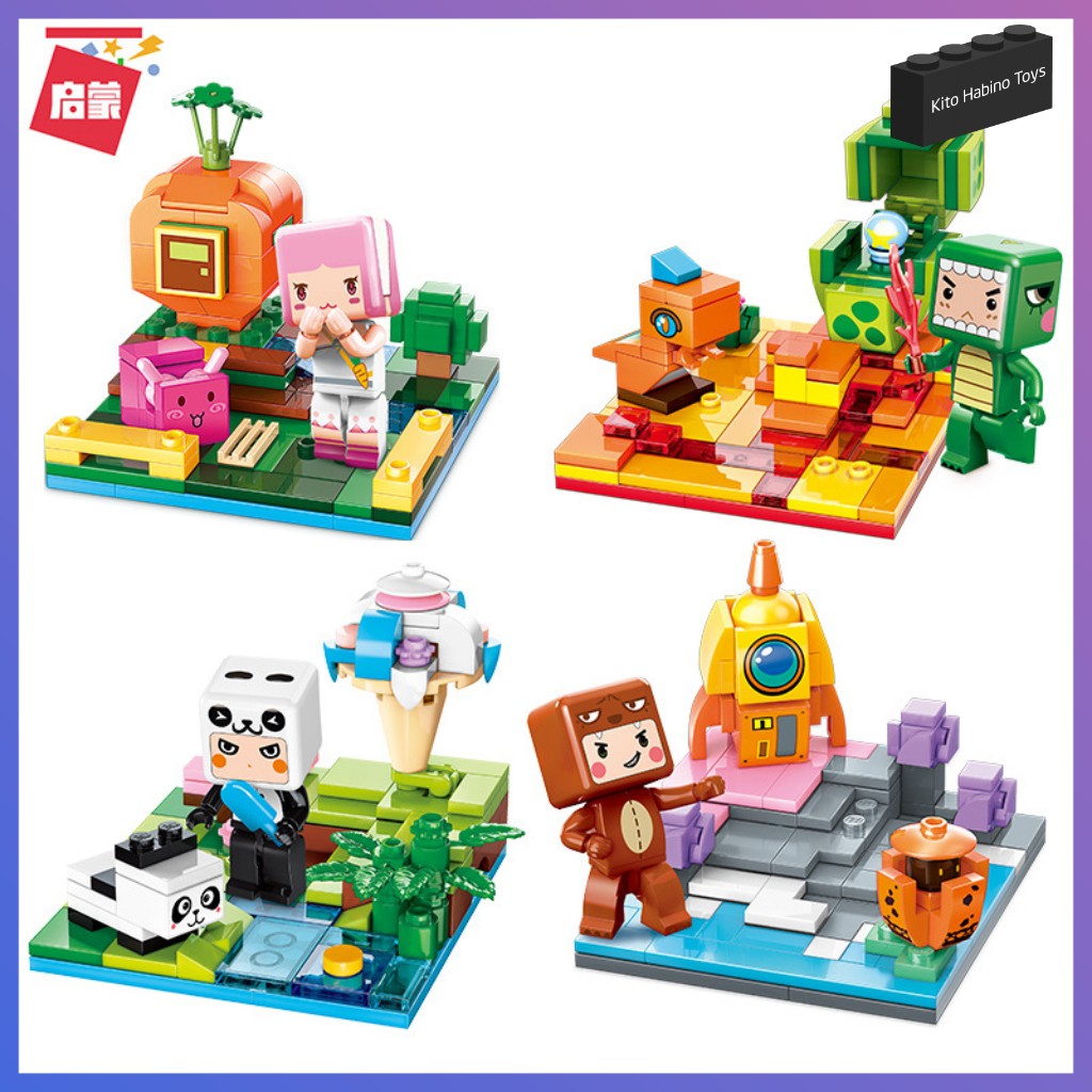 Bộ Lắp Ghép Đồ Chơi Lego Qman 72011 - Mô Hình Minecraft MiniWorld Gồm 4 Hộp