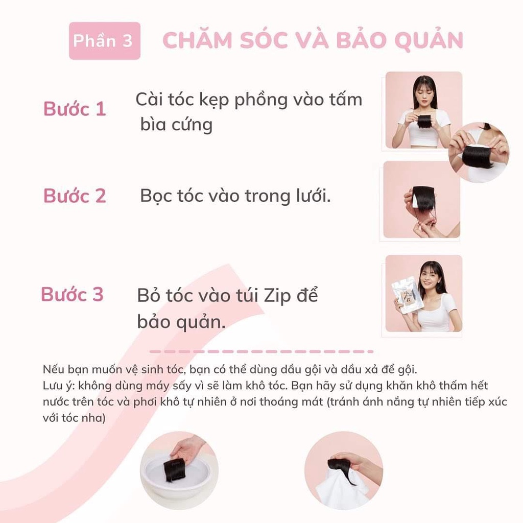Tóc phím Phồng, kẹp phồng chân tóc, tóc giả - giá 1 chiếc