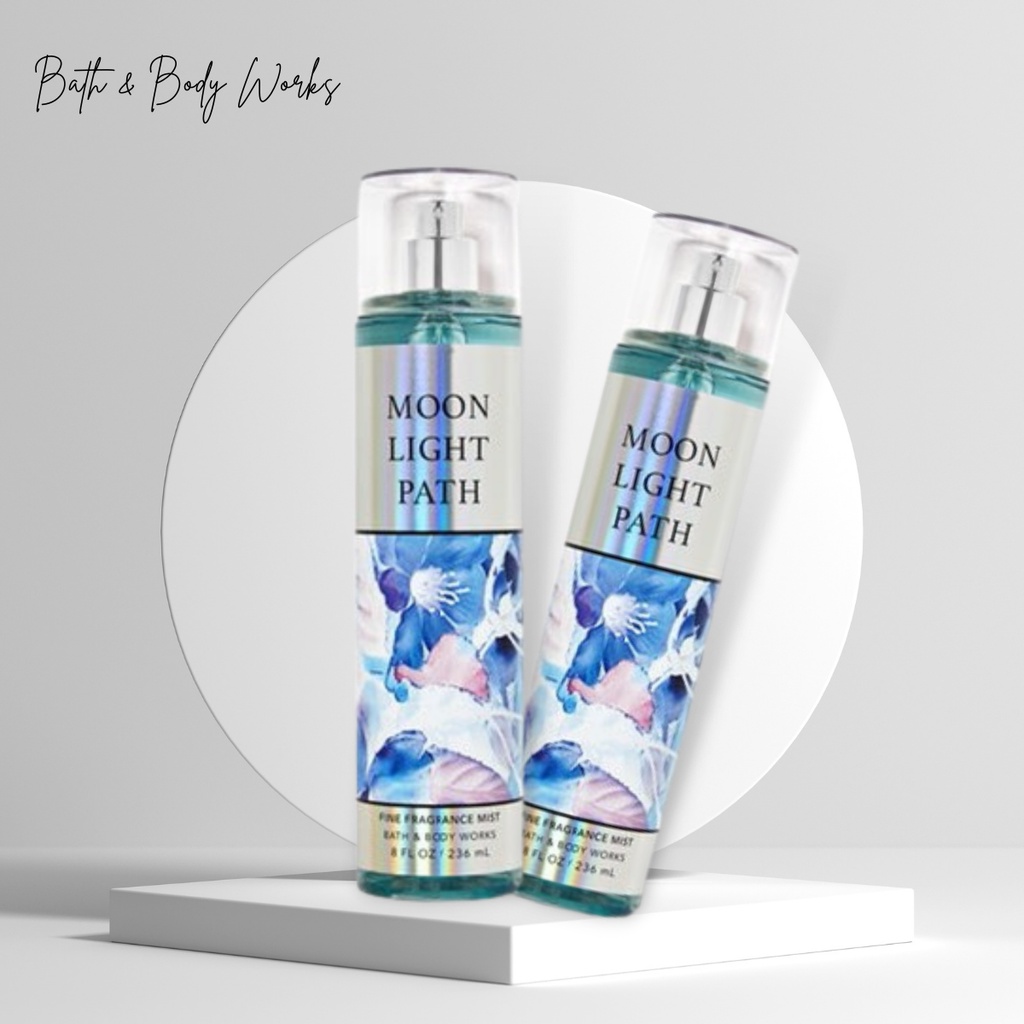 Xịt Thơm Body Mist Bath And Body Works Moon Light Path Khử Mùi Cơ Thể Hương Gỗ Sồi Cỏ Hoa Tươi Mát Chai 200ml