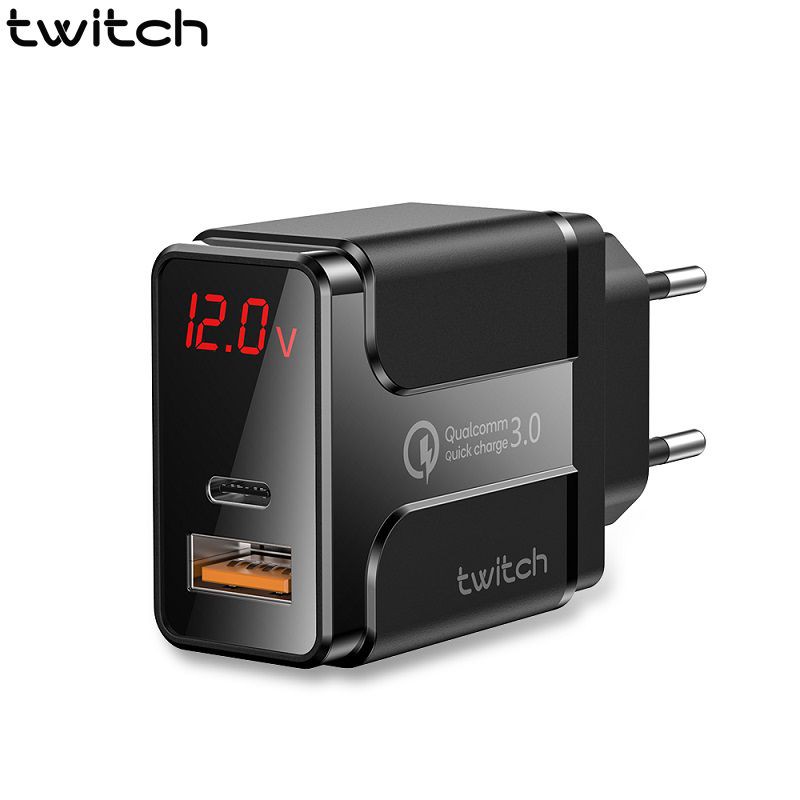 Củ sạc nhanh TWITCH USB 3.0 PD QC 3.0 18W thích hợp cho Samsung Huawei