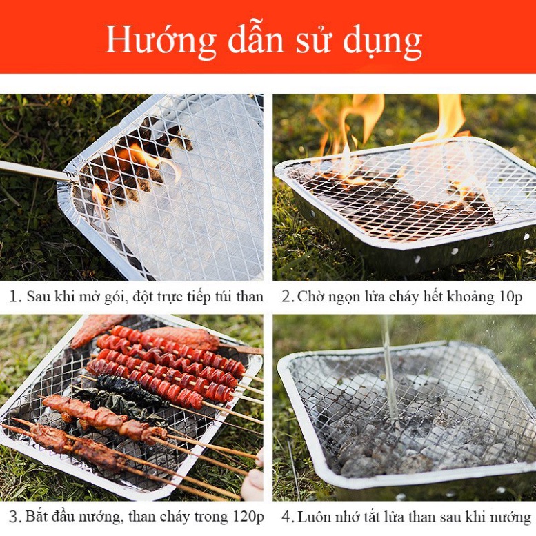 [VIDEO] Vỉ Than nướng BBQ dùng 1 lần. Phù hợp dã ngoại, bữa tiệc gia đình..