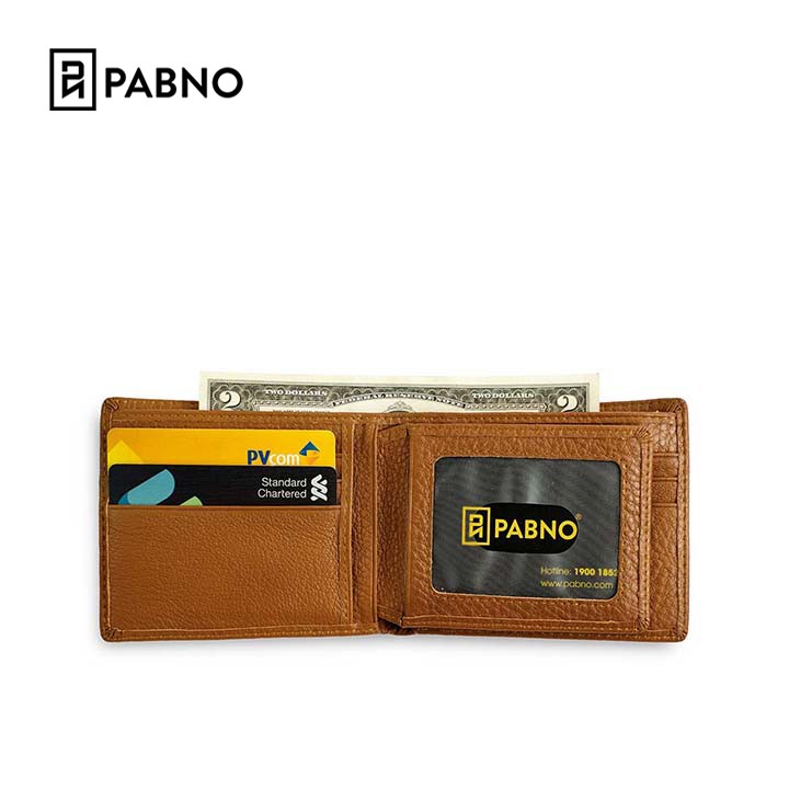 [MUA 1 ĐƯỢC 2]Ví nam da đẹp chất, kiểu dáng thời trang Phối Sọc Cam -PABNO VD70- BH 12 tháng-TẶNG CÀ VẠT