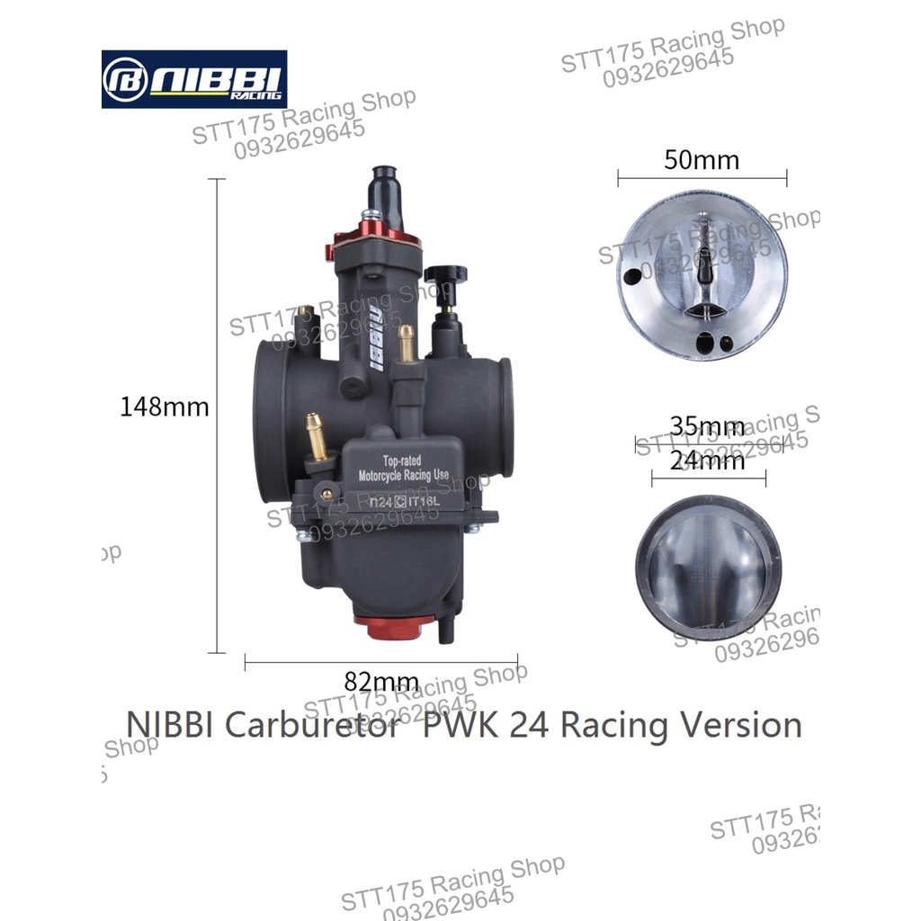 BÌNH XĂNG CON Nibbi Ga dẹp PWK 24mm / 26mm / 28mm / 30mm / 32mm