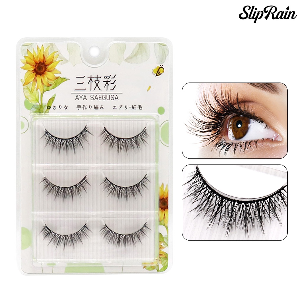 [Hàng mới về] Set 3 cặp lông mi giả sợi tổng hợp thoải mái tự nhiên