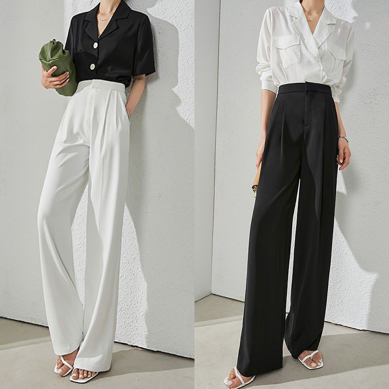 [AN MỘC] Quần suông cạp cao from dài chấm đất cá tính thanh lịch cho nữ