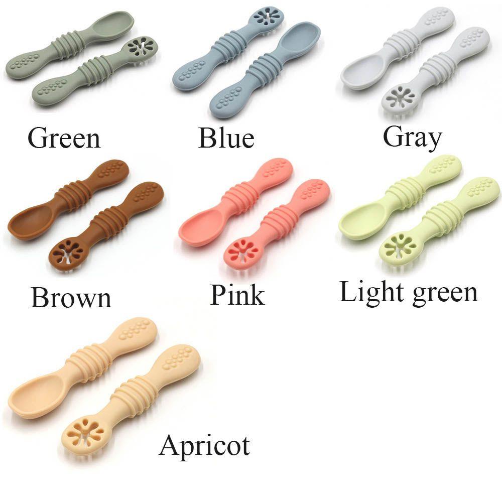 Set 2 Muỗng Silicone Cho Bé Tập Ăn Dặm