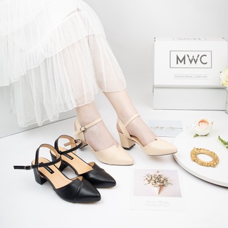 Giày Cao Gót Nữ MWC Mũi Nhọn Gót Vuông Cao 5cm Bít Mũi NUCG -3892