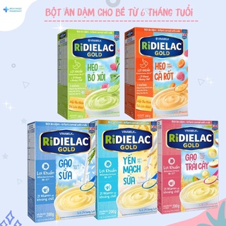 Bột ăn dặm ridielac gold vị mặn/ngọt cho trẻ từ 6 tháng 200gr
