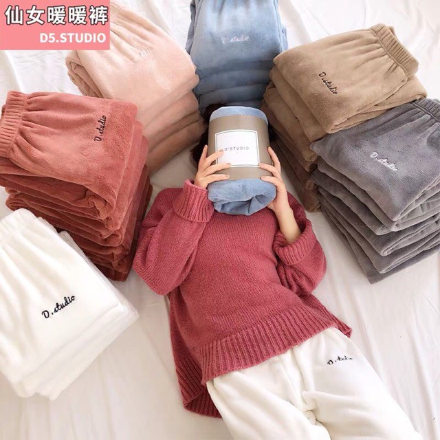 Quầnn lông nhung kiểu dáng Baggy-Studio siêu ấm và thời trang