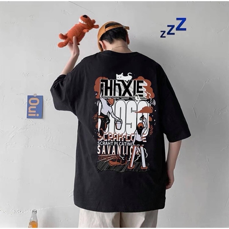 Áo Thun Tay Lỡ HHXLE T-shirt Unisex (Trắng/ĐEN)
