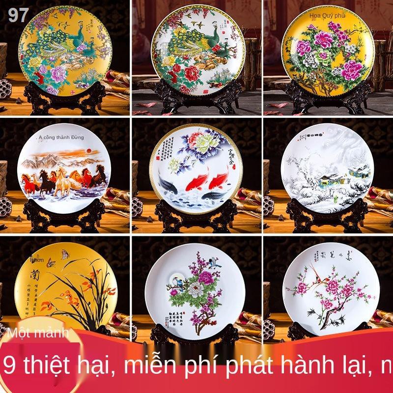 ❒Đĩa gốm sứ Jingdezhen trang trí phòng khách Lối vào tủ tivi kiểu Trung Quốc Tủ rượu Đồ nội thất và đồ thủ công trong nh