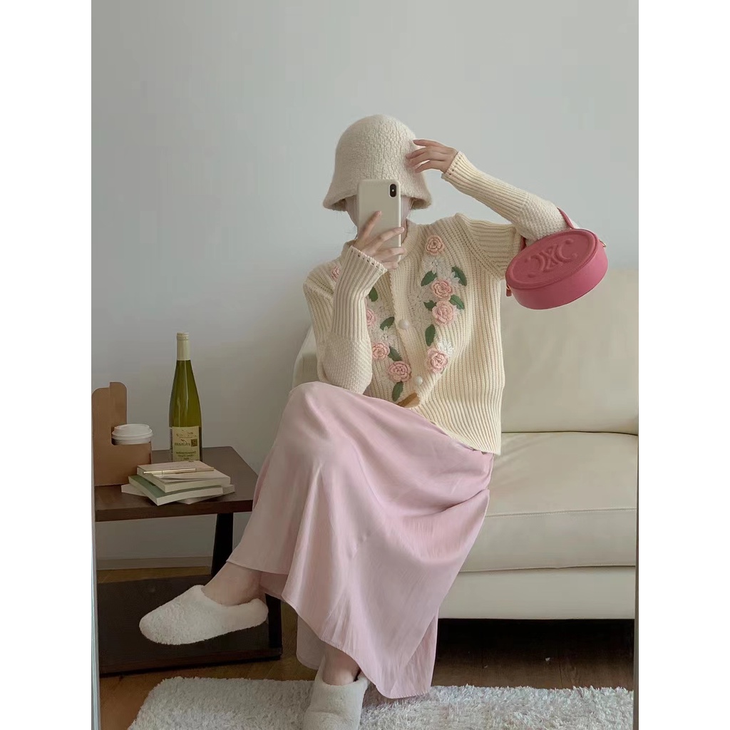 Áo Cardigan Dệt Kim Thêu Họa Tiết Xinh Xắn  tao bao