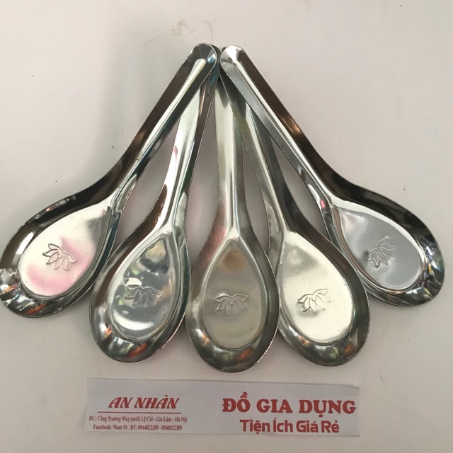 Set 5 thìa inox cao cấp bông sen bền đẹp | BigBuy360 - bigbuy360.vn