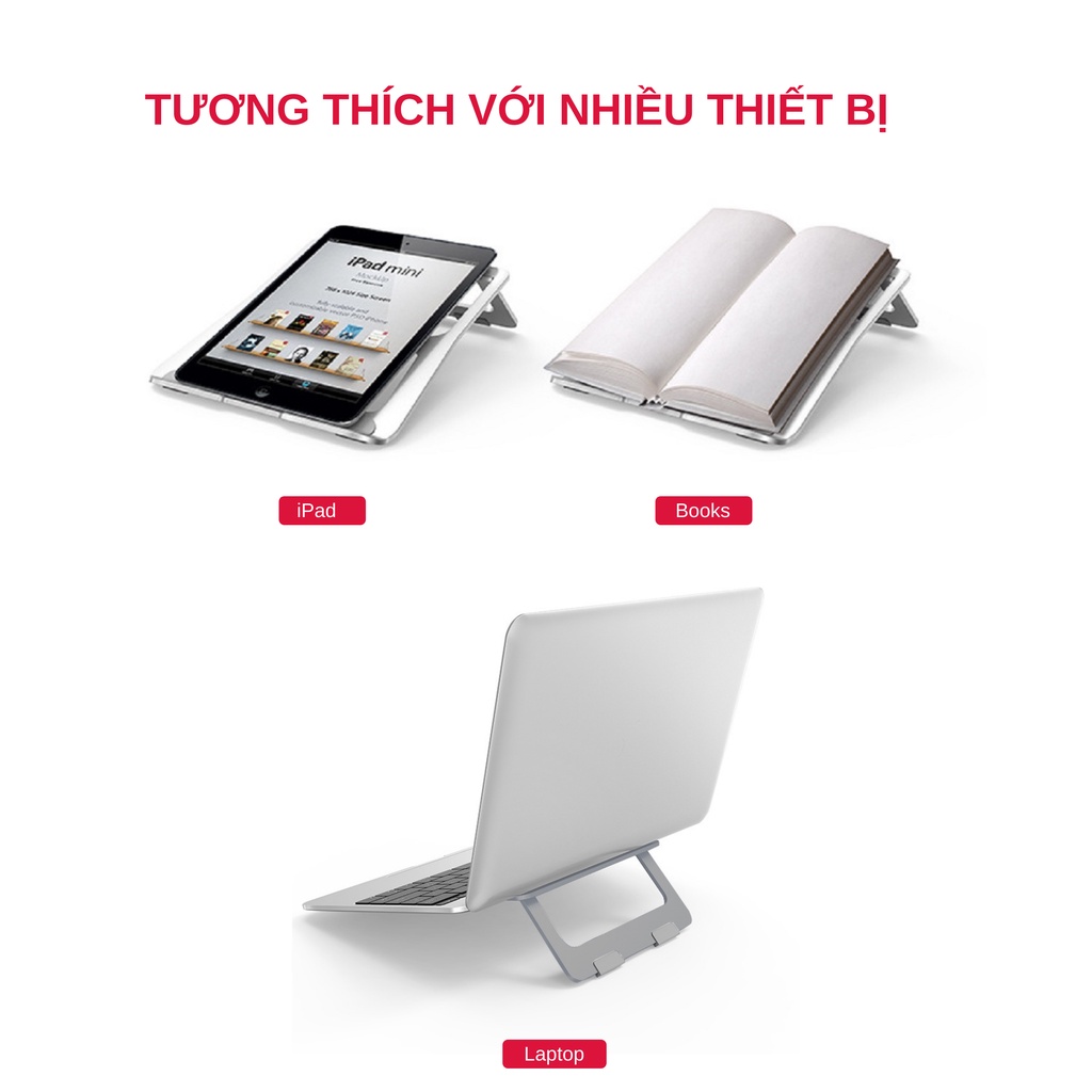 Giá Đỡ Để Bàn Dành Cho Laptop, Macbook, Máy Tính Xách Tay Chất Liệu Hợp Kim Nhôm Cao Cấp - Hàng Chính Hãng Tamayoko