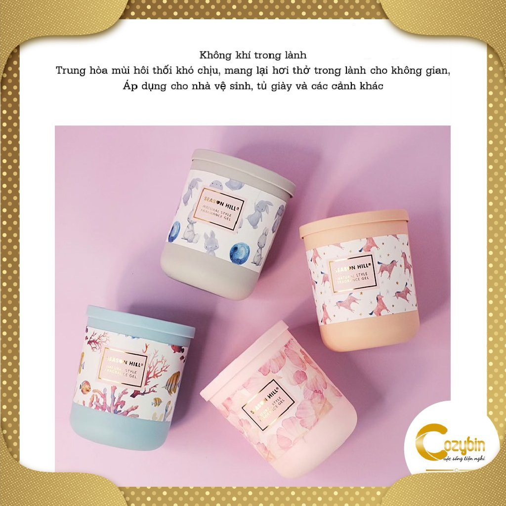 Sáp Thơm Phòng Season Hill COZYBIN Khử Mùi phòng ngủ nhà vệ sinh toilet ô tô với 4 mùi hương tự nhiên 190g STP01