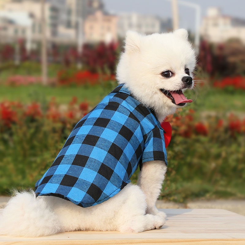 Áo Vest Kẻ Sọc Đính Nơ Kiểu Pháp Dễ Thương Cho Thú Cưng