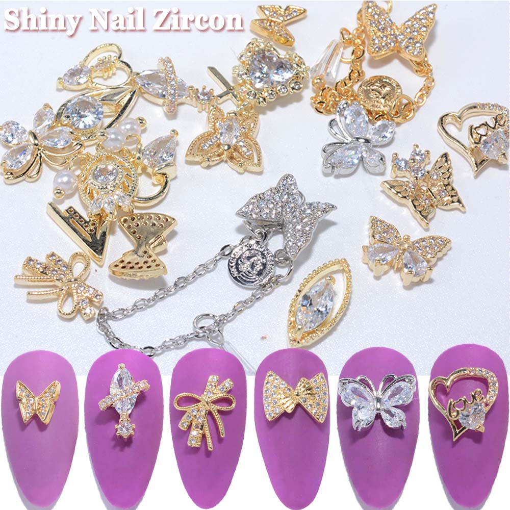 CHARMS Bộ Phụ Kiện Trang Trí Móng Tay 3d Xinh Xắn