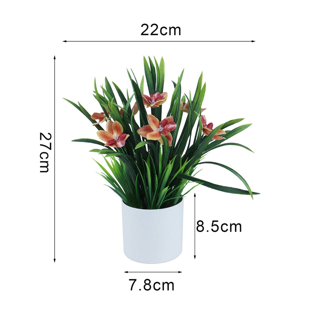 1 Bộ Chậu Hoa Lan Nhân Tạo Bằng Nhựa Chống Rơi Bắt Mắt DIY