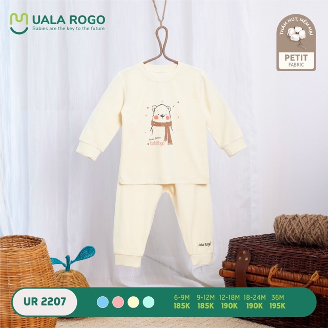 Bọ dài tay cài vai bé trai bé gái  UALAROGO  (6m-3y)