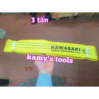 Dây cáp vải cẩu hàng bản dẹp 3 tấn, hệ số 5:1, dài 1m-10m