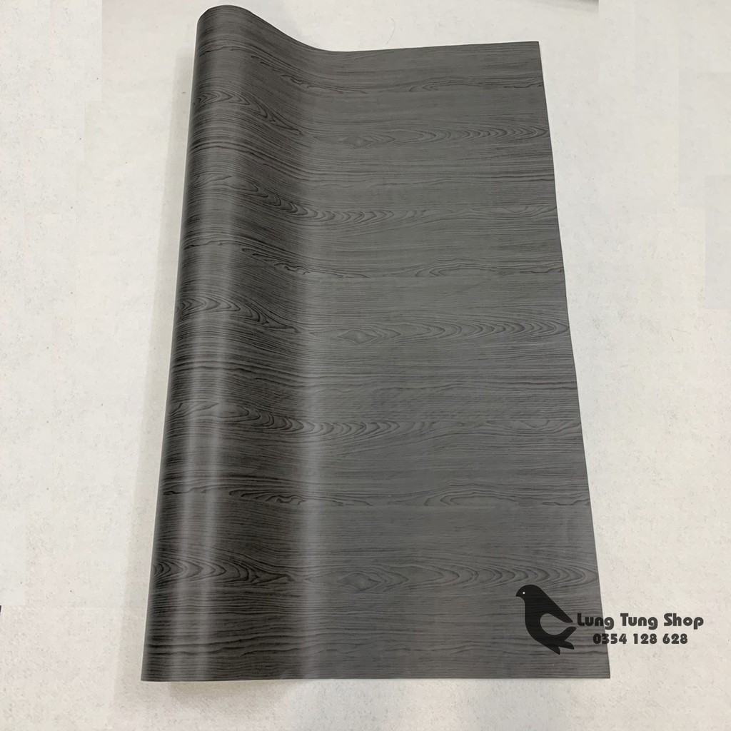 Decal gỗ màu đen - Giấy dán tường bàn tủ có sẵn keo