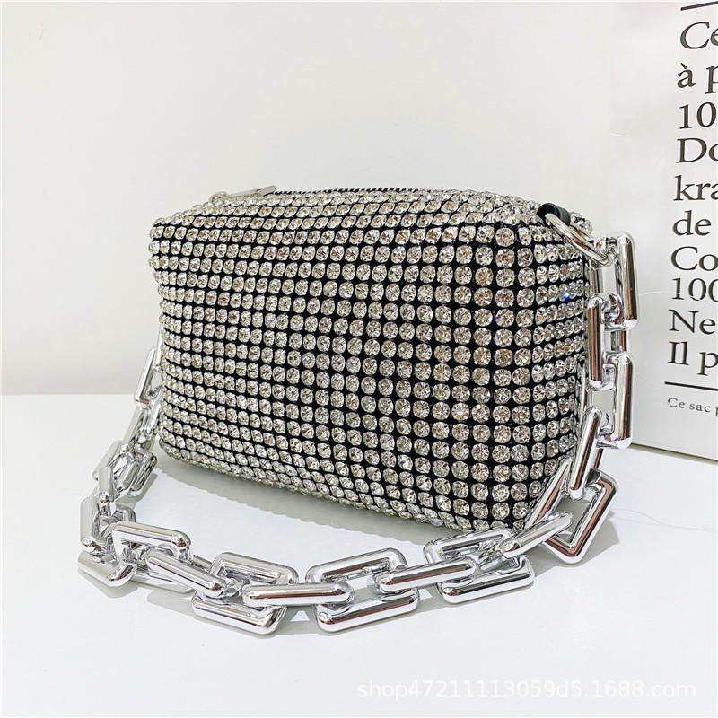 Túi xách nữ rhinestone đính đá size 18 xinh xắn chanh sả