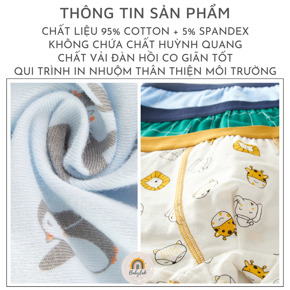 Quần chip bé trai set 4 quần lót trẻ em cao cấp - Mẫu 1