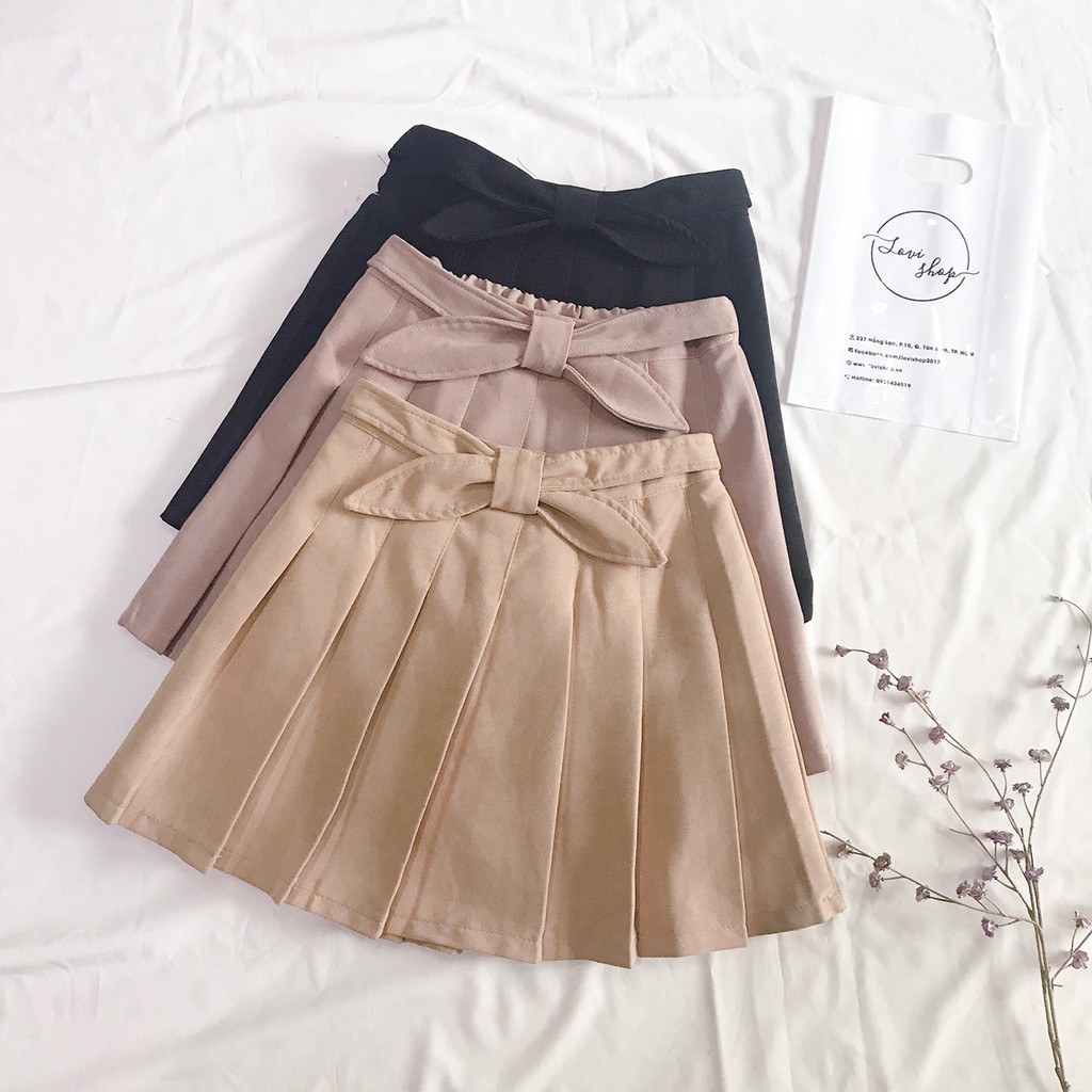 Váy xếp li nơ Lovi