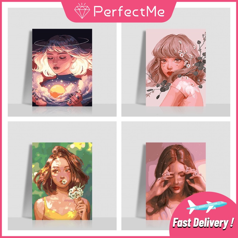 Bộ tranh sơn dầu 40x50cm tự làm họa tiết chòm sao trang trí nhà cửa