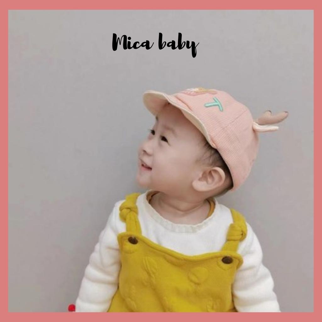 Mũ lưỡi trai kiểu dáng gạc hươu chữ GT dễ thương cho bé MH117 Mica Baby