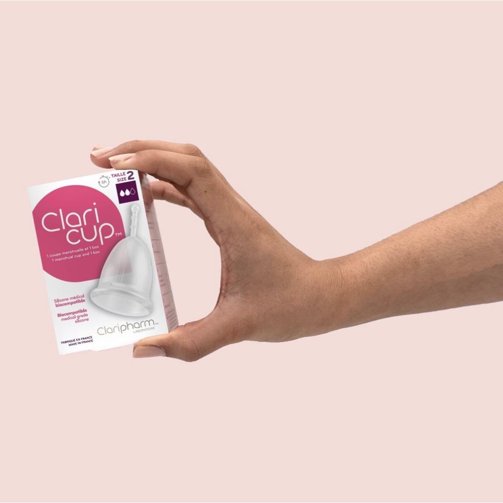 Cốc nguyệt san Claricup màu trắng siêu mềm - Hàng chính hãng Pháp 100% silicon y tế cao cấp kháng khuẩn