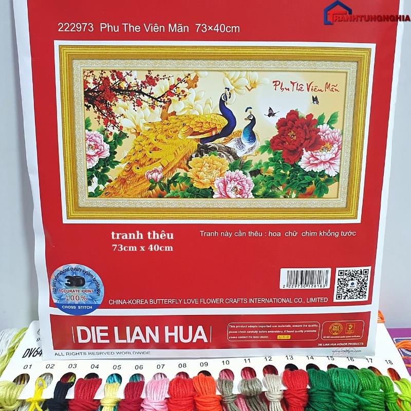 Tranh đính đá, tranh thêu chữ thập công phu thê viên mãn