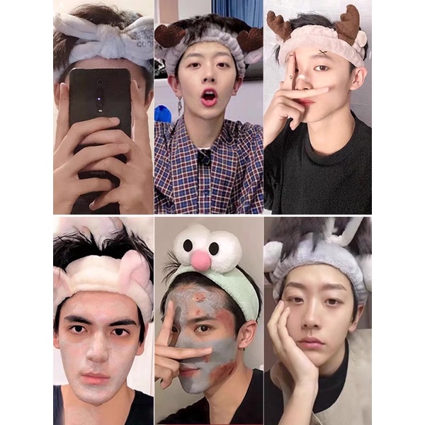 Băng đô cài tóc rửa mặt cho nam nữ dụng cụ phụ kiện trang điểm makeup