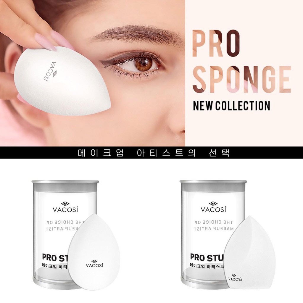 Bông phấn ướt Vacosi ĐEN TRẮNG |Mút blender tán kem nền hình giọt nước,hồ lô, nón lá PRO PH01, PH02, BP31, BP06