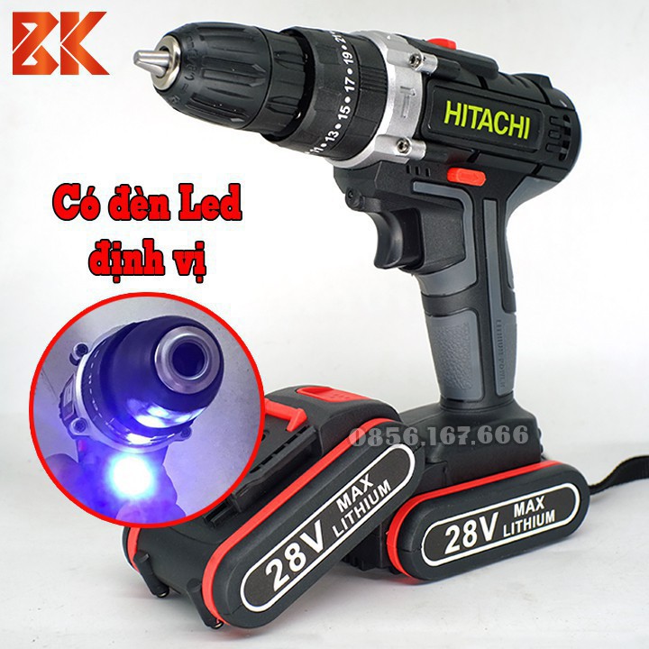 Máy khoan Pin HITACHI 28V Có Búa - Không Búa - Máy Bắt Vít Hitachi 12V, Lựa chọn, Lõi Đồng, Khoan Tường