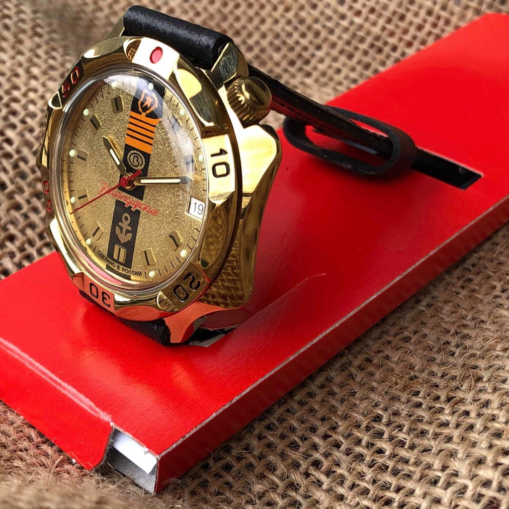 Đồng hồ nam Vostok máy cơ lên giây, size mặt 40, size dây 18. Đồng hồ Nga Vostok Komandirskie 539217