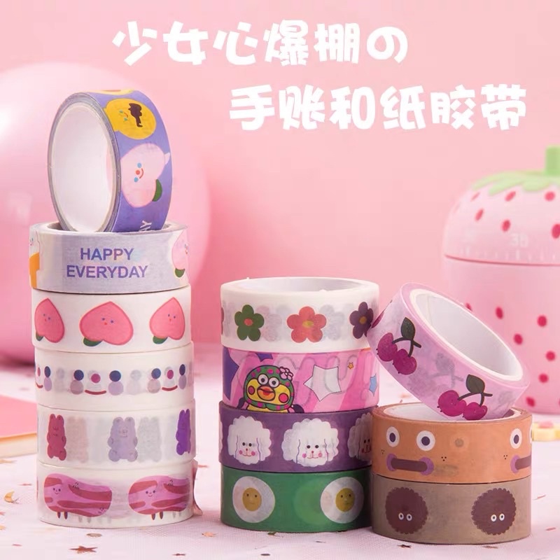 Random 1 cuộn băng keo giấy washi tap