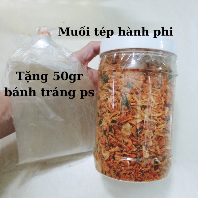 [Tặng 50gr Bánh Tráng] 4 Trong 1,Hũ 200gr Muối, Tép, Hành Phi, Hành Lá Giòn Thơm Để ăn Bánh Tráng
