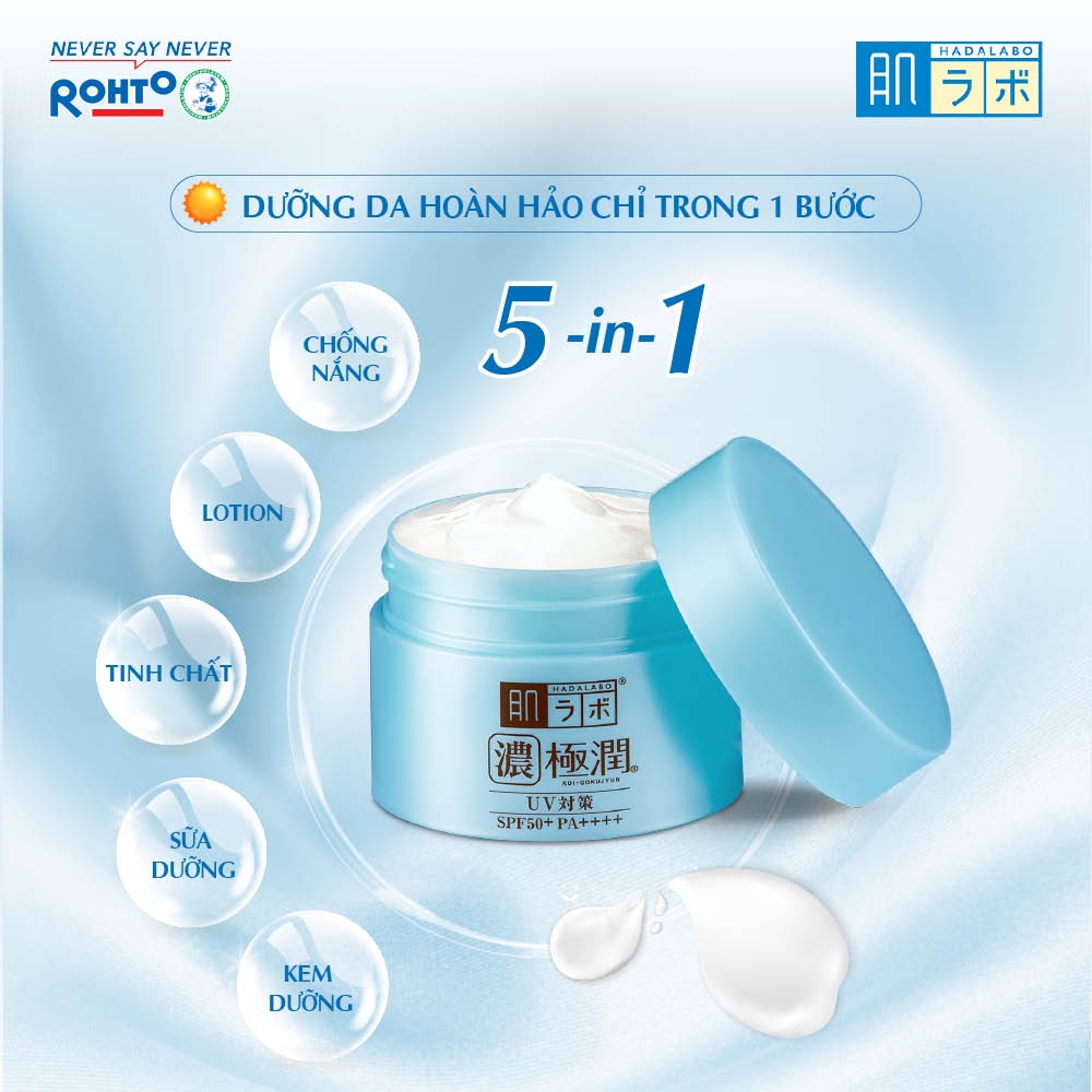 Kem dưỡng ẩm chống nắng ban ngày Hada Labo Koi-Gokujyun UV White Gel SPF50+ PA++++ 90g