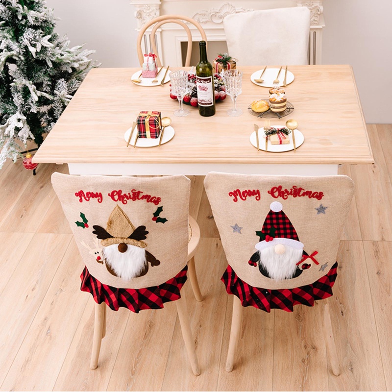 QQ Vỏ Bọc Ghế Trang Trí Giáng Sinh / Sinh Nhật / Lễ Hội Họa Tiết Caro Đỏ Đen