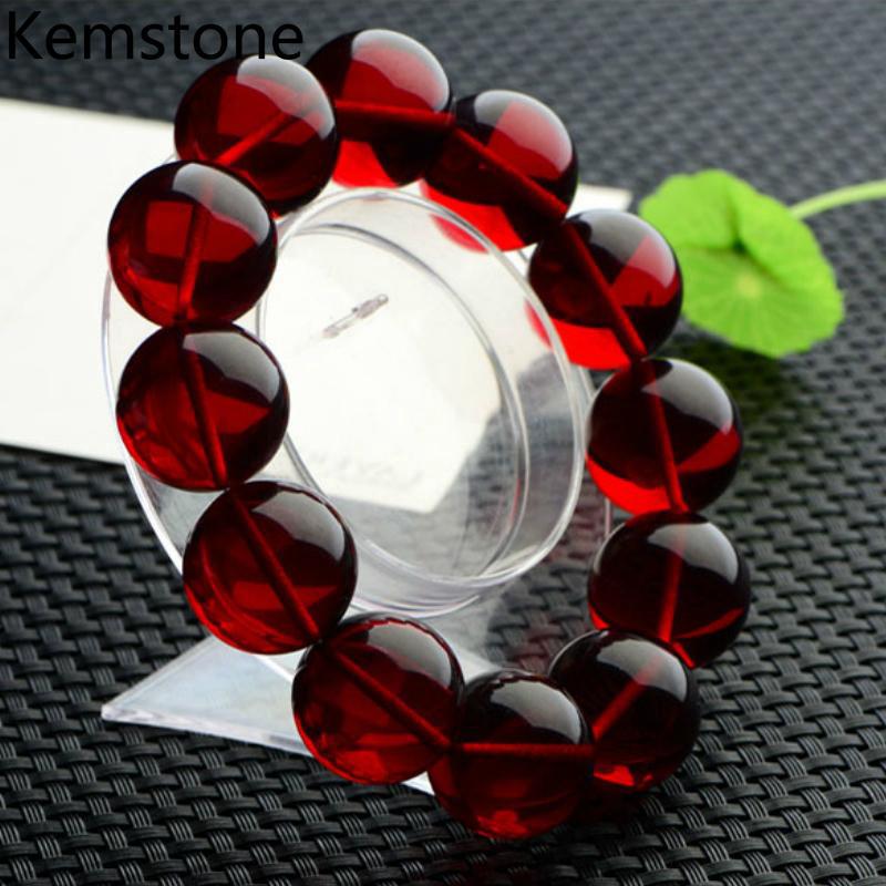 Vòng tay chuỗi hạt đá hổ phách may mắn thời trang cho nam và nữ