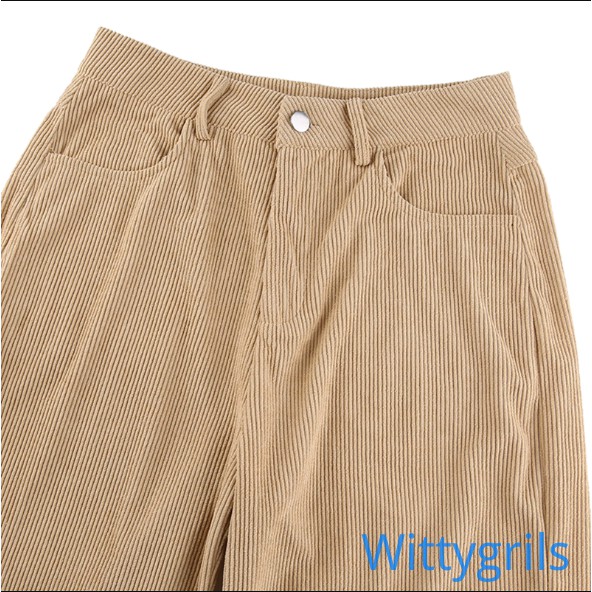Quần dài ống rộng lưng cao màu trơn size S/ M/ L thời trang dễ phối đồ cho nữ