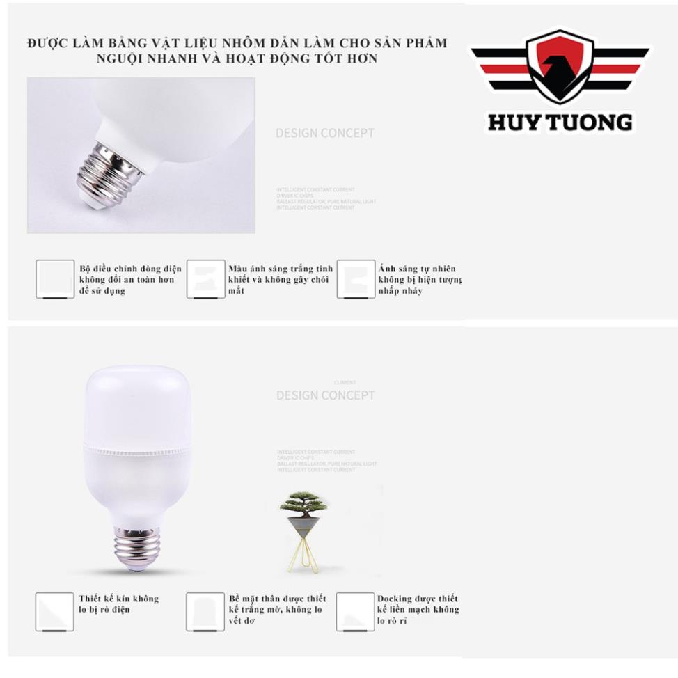 Bóng đèn Led Bulb 💎FREESHIP💎 Bóng led bulb trụ nhựa ánh sáng trắng  cao cấp - Huy Tưởng