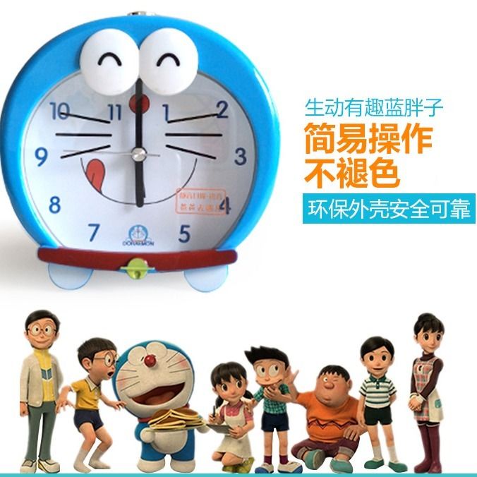 Đồng Hồ Báo Thức Hình Mèo Doraemon Dễ Thương Có Đèn Ngủ Và Nhạc Vui Nhộn Dành Cho Bé