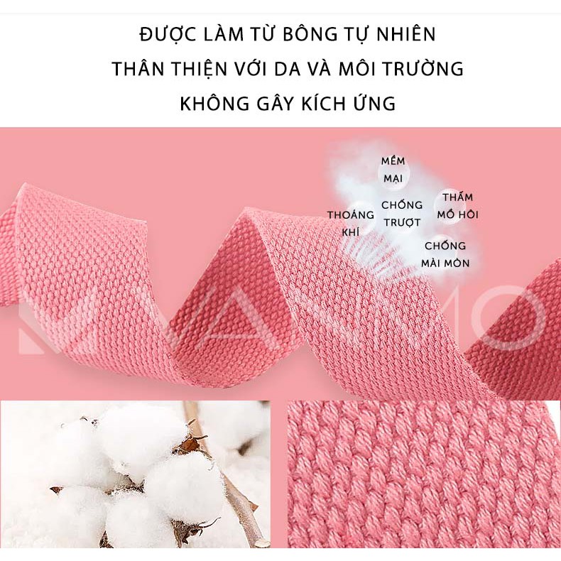 Dây tập Yoga Cotton Bền Bỉ 183x3,8cm, Hỗ Trợ Tập Luyện Yoga Tại Nhà