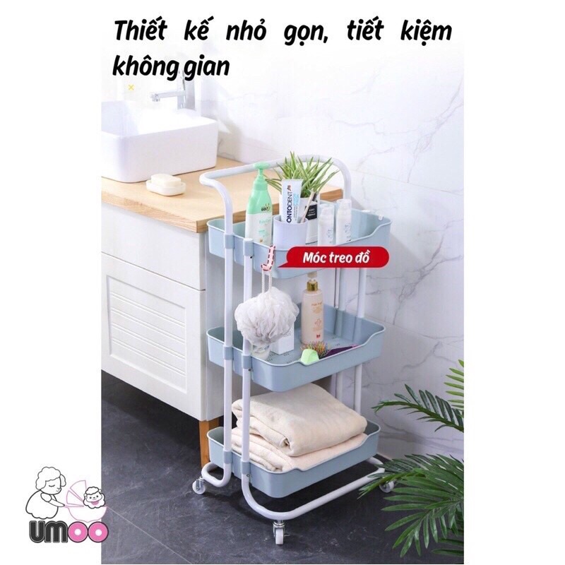Kệ Đa Năng 3 Tầng Có Bánh Xe
