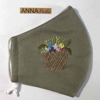 Khẩu trang vải thêu handmade AN33